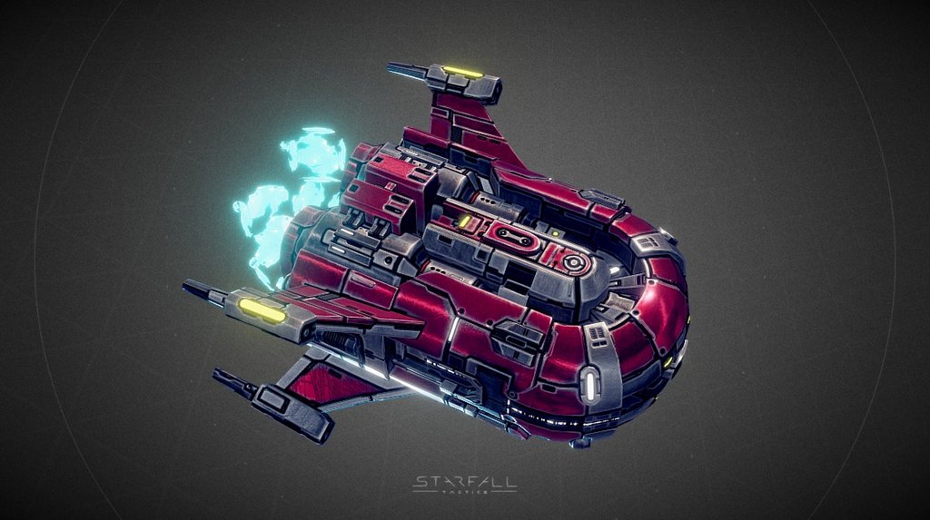 In-game model of a small spaceship belonging to the Vanguard faction.
Learn more about the game at http://starfalltactics.com/ - Starfall Tactics — Helskor Vanguard cruiser - 3D model by Snowforged Entertainment (@snowforged) 3d model