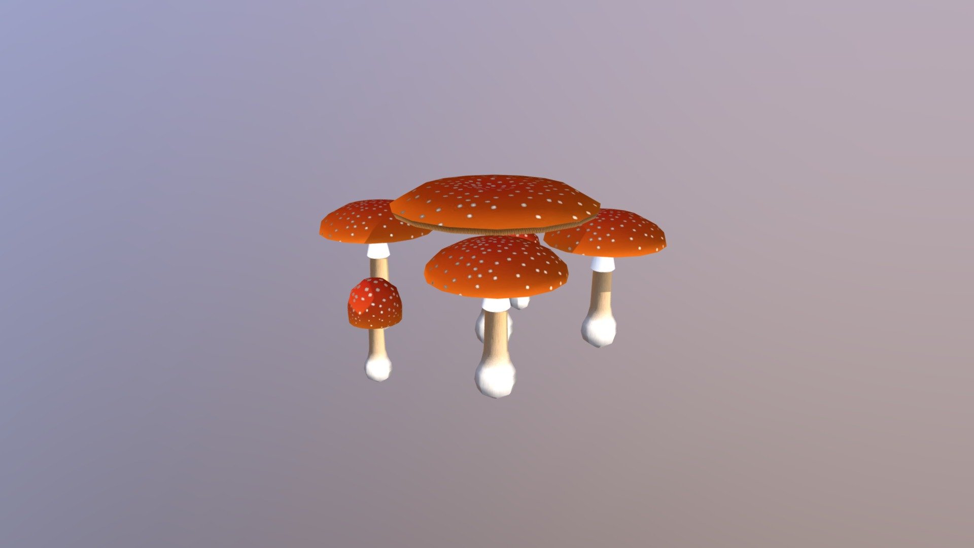 Simple cartoon mushrooms (Amanita muscaria, fly agaric or fly amanita) - Simple cartoon mushrooms #2 - Download Free 3D model by Mykola_Pirogov 3d model