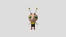 Rigged Stylized Cartoon Bee Character insect, ant, bug, bee, ladybug, insects, low_poly_character, stylizedmodel, stylizedcharacter, insects-animals, lowpoly, beetie, lowpoly_character, cute_bee, stylized_bee, stylized_insect