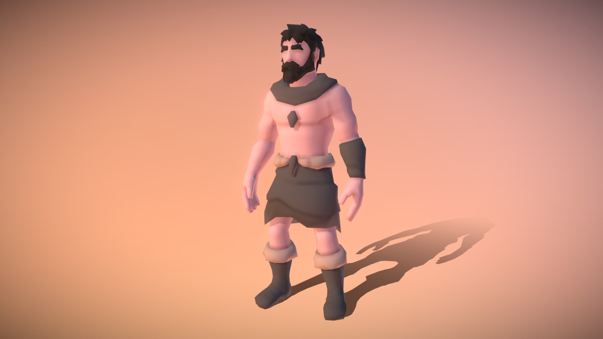 Stylized ancient human. Create for strategy game. 
He has a long way to go to create a civilization 3d model
