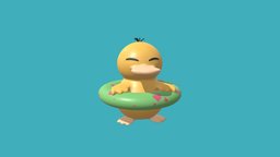 Enton with swimming tie pokemon, duck, pokemonmodel, pokemon3d, cute_character