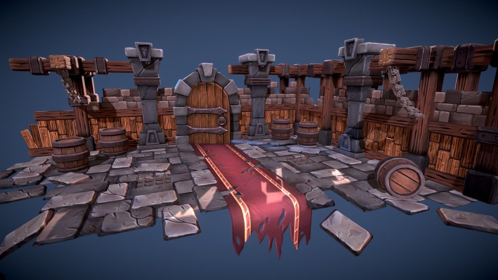 Stylized Dungeon Environment I created for 3DMotive. If you would like to know more about the workflow I use to create this scene make sure to check my tutorial. 
http://3dmotive.com/series/stylized-dungeon-in-maya.html - Stylized Dungeon Environment - 3D model by Tobias Koepp (@TOBSn08) 3d model