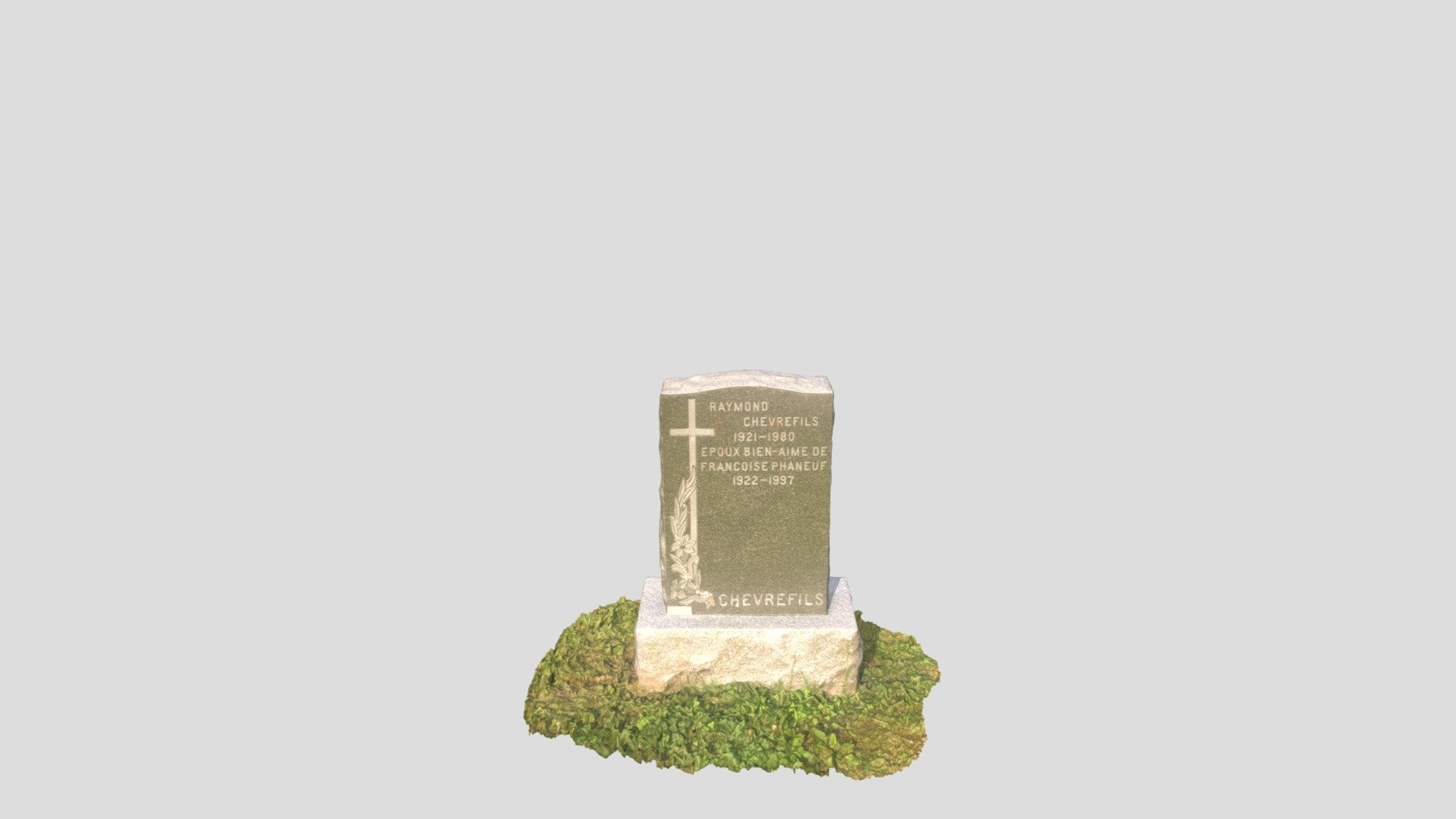 Tombstone scan
Taken in the town of Chateauguay, Quebec 3d model