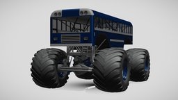 Monster Truck School Bus automobile, school, truck, fight, heavy, transport, bus, auto, powerful, ultimate, big-foot, vehicle, car, monster, concept