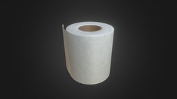 Simple Toilet Paper 2.0 bathroom, roll, prop, paper, toilet, washroom, restroom, low-poly, simple