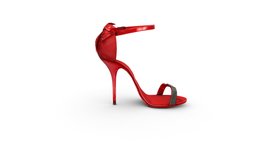 Female Red High Heel Shoes With Bow court, red, cute, high, heel, bow, retro, with, strap, shoes, sandals, ankle, stiletto, vamp, bridal, pbr, low, poly, female
