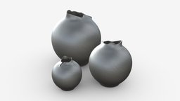 Modern vases modern, flower, vase, group, silver, shiny, metal, 3, brushed, 3d, pbr, buquet