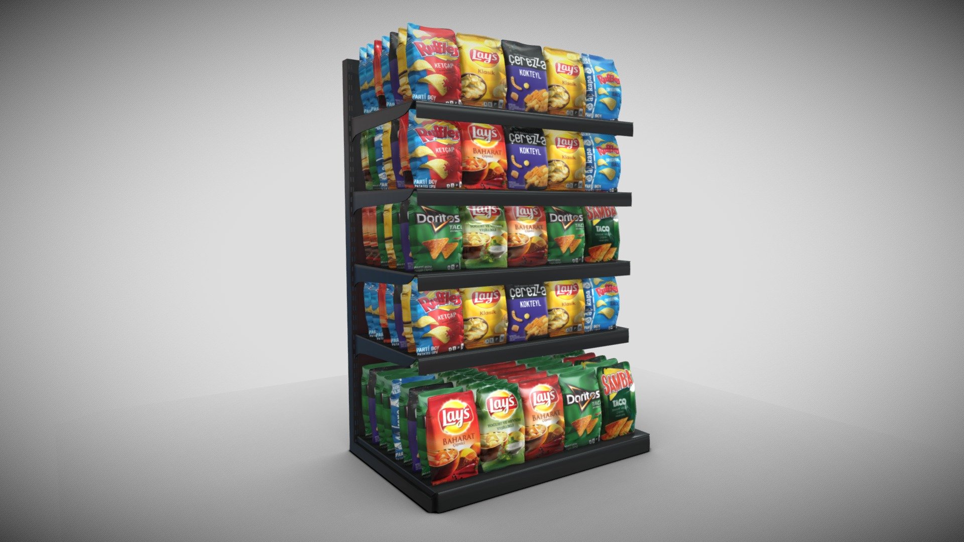 The cips store 02 can be an impressive element for your projects. Easy to use, realistic image, low polygon, wide variety of materials 3d model