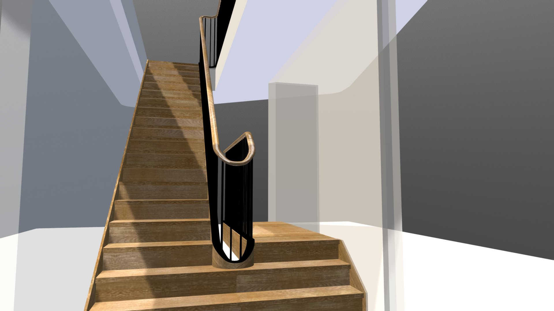 Continuous Railing - 3D model by 3D Software for Stair Design and Production (@Staircon_examples_3Dexport) 3d model