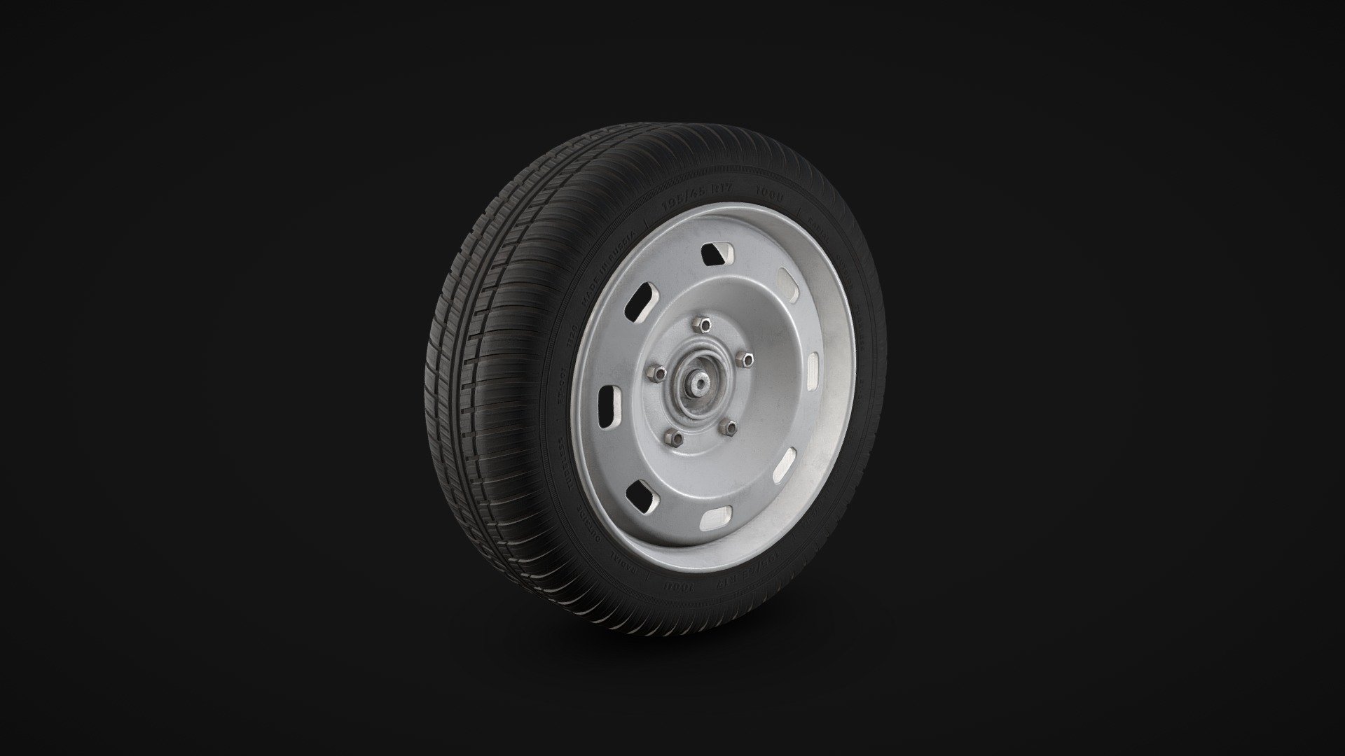 Try to change the Base Color, Metallic and Roughness maps in your 3D software to get some color and metal variations like this:
 - Simple Car Wheel - Download Free 3D model by Ueezard 3d model