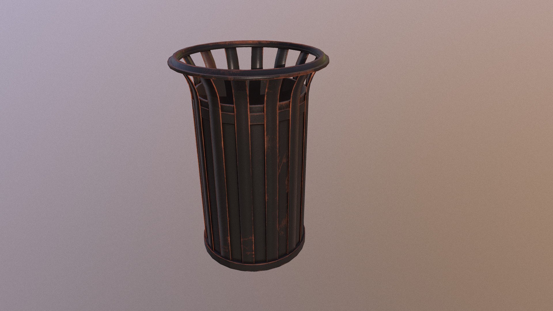 A simple game ready trash can model 3d model