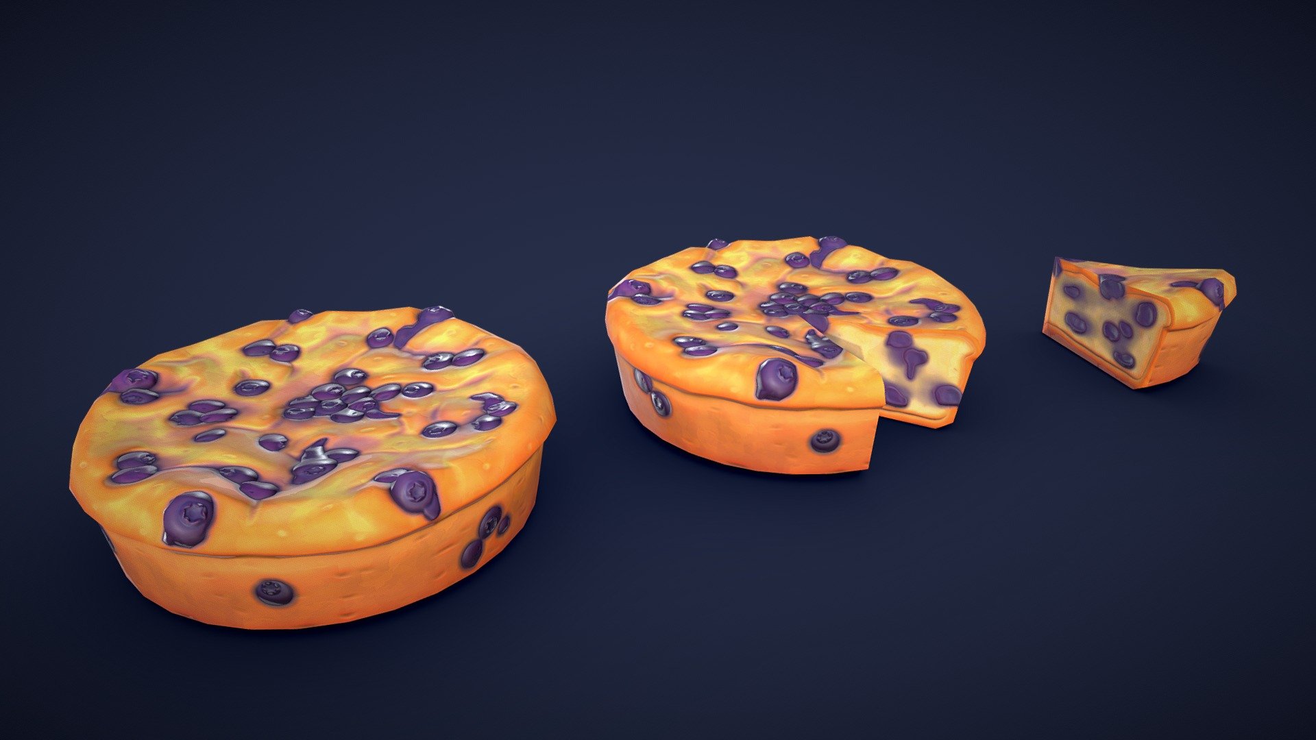 Are you looking for a delicious blueberry cake to spice up your project? Look no further than this 3D asset pack. All models are low-poly and optimized for performance and quality. Whether you’re creating a bustling bakery scene or adding a unique touch to your game environment, these assets will add some detail to your project!🍰

Model information:




Optimized low-poly assets for real-time usage.

Optimized and clean UV mapping.

2K and 4K pbr textures for the assets are included.

Compatible with Unreal Engine, Unity and similar engines.

All assets are included in a separate file as well.
 - Stylized Blueberry Cake - Low Poly - Buy Royalty Free 3D model by Lars Korden (@Lark.Art) 3d model