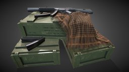 MP5SD_AmmoBoxes_Shemagh mp5, ammo, box, 3d-model, mp5sd, shemagh, weapon, military, gun