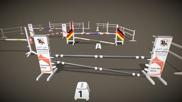 Horse Riding Obstacle Horse jumping Lowpoly pack bar, cross, set, liverpool, ready, bars, jump, skinny, upright, models, riding, game-ready, jumping, triple, bounce, obstacles, crossrail, aka, combinations, game, horse, low, poly, wall, oxer, verticals, hogsback