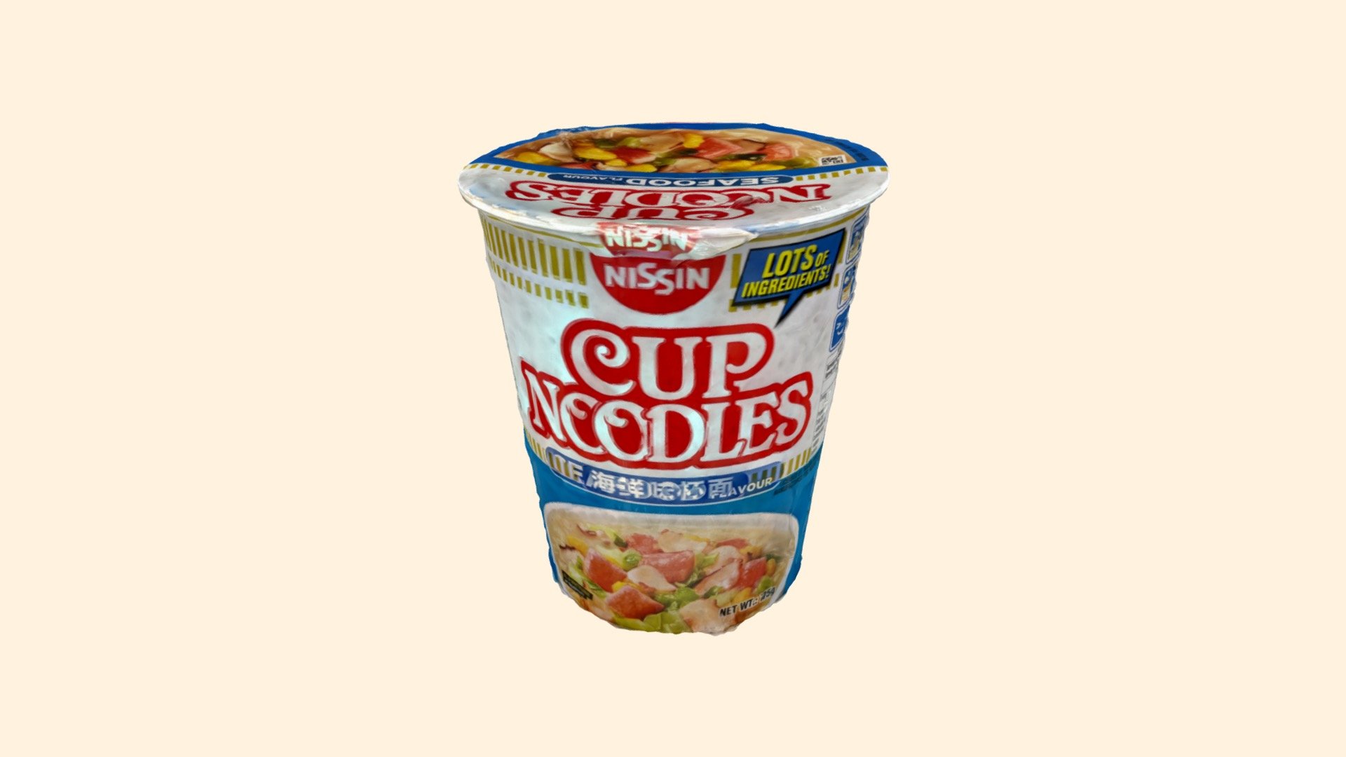 Nissin Cup Noodles - Seafood Flavour - Nissin Cup Noodles - Seafood Flavour - Download Free 3D model by Mr. Mushi (@mr.mushi) 3d model
