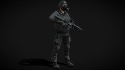 Modern Soldier police, modern, us, vest, soldier, army, unreal, rig, 4k, combat, realistic, swat, operator, tactical, mercenary, contractor, nato, scp, character, unity, game, pbr, man, usa, rigged