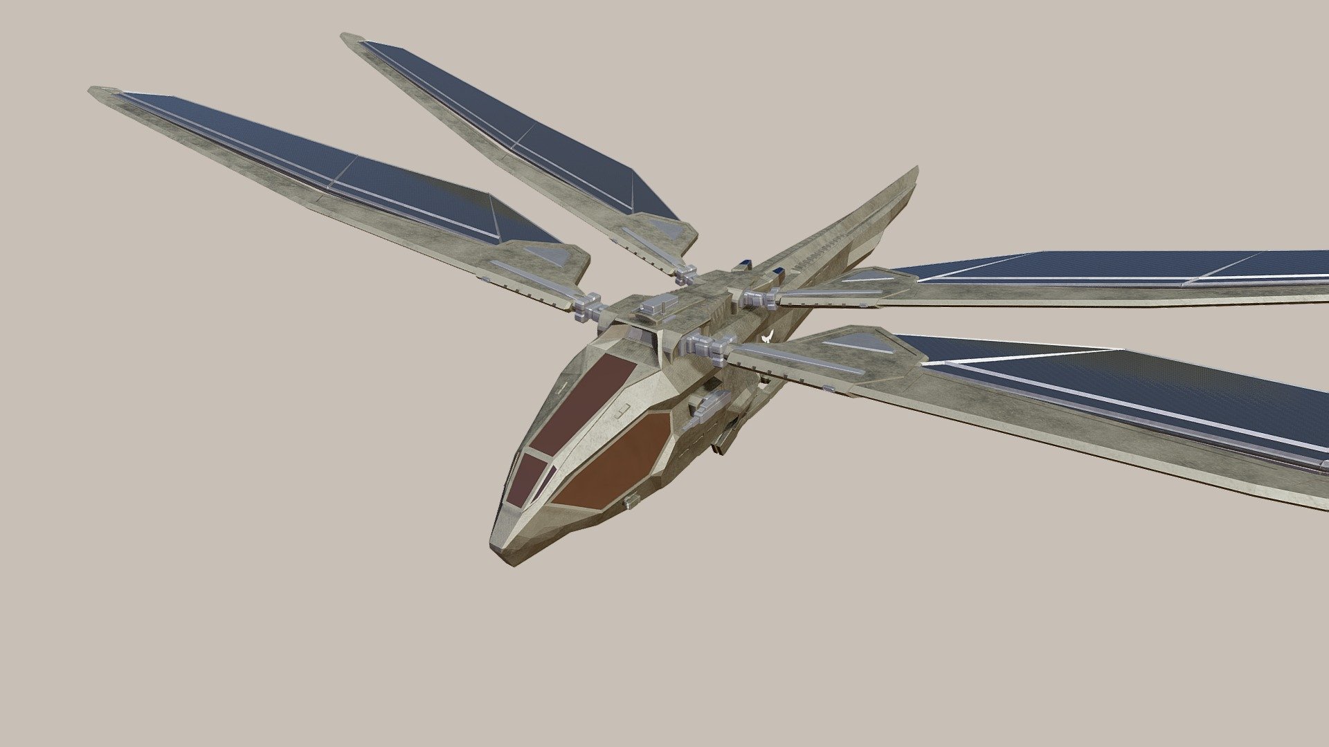 Ornithopter design (Atreides version) made for the Focal Point School scolarship’s contest, inspired by Dune! - Dune - Ornithopter - 3D model by lucamonteleone_art (@luke150801) 3d model