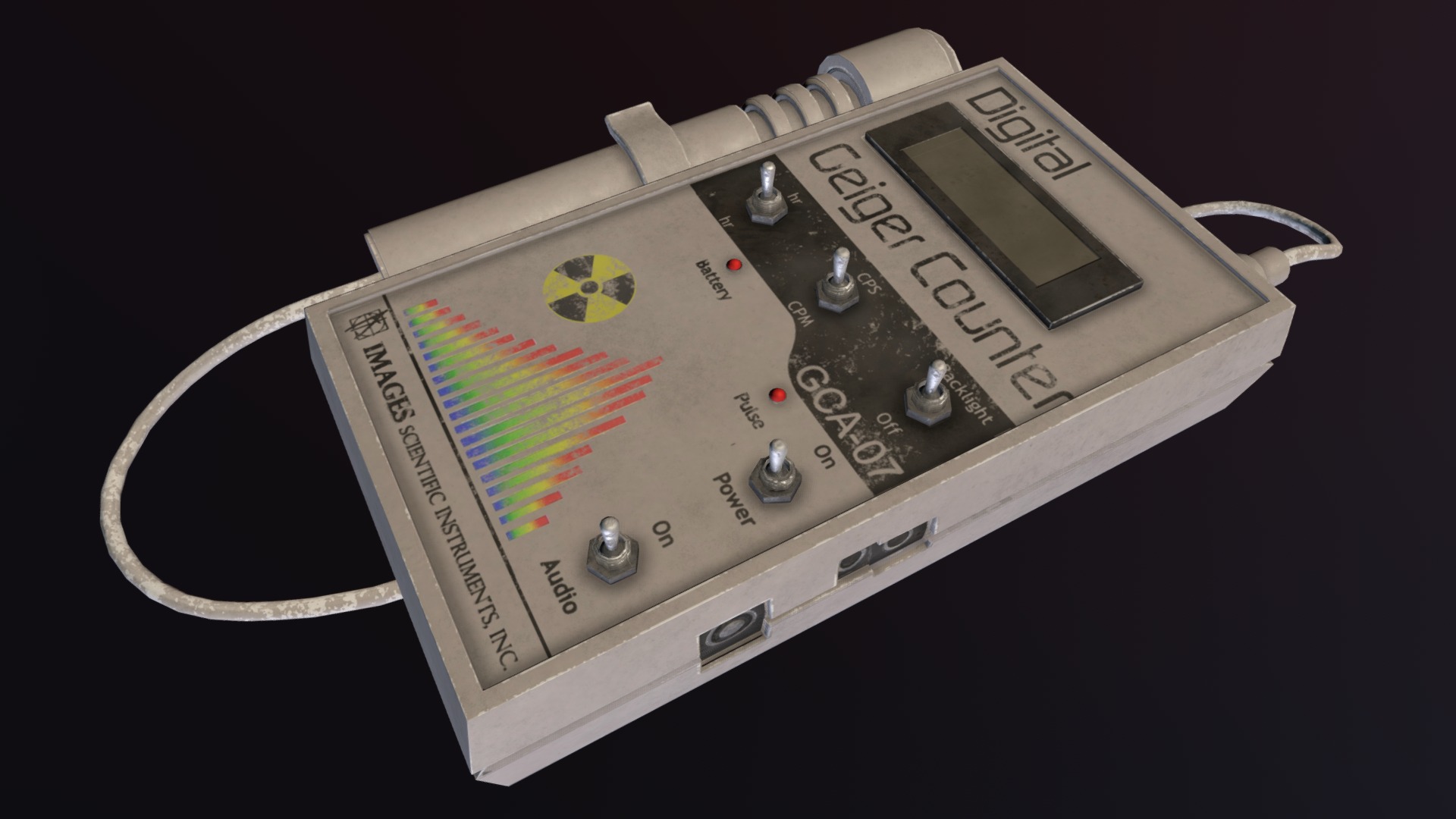 Geiger counter model in Maya then exported out to Substance Painter for texturing 3d model