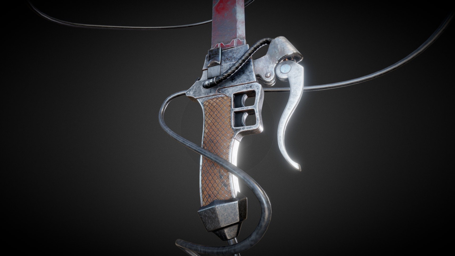 Swords made of ultrahard steel are the main weapon used in the fight against the Titans. These one edge blades are included as part of the vertical maneuvering equipment. They are the only portable weapons that are strong enough to pierce the body of a Titan

Made with Blender and textured using Substance Painter

https://www.artstation.com/artwork/nYxDqX - Attack On Titan ODM-gear Blade - 3D model by Krulknul (@nietdaan) 3d model