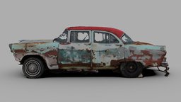 Teal Jalopy (Raw Scan) raw, abandoned, sedan, vintage, saloon, wreck, rusty, old, teal, 1950s, jalopy, photogrammetry, vehicle, scan, 3dscan, car