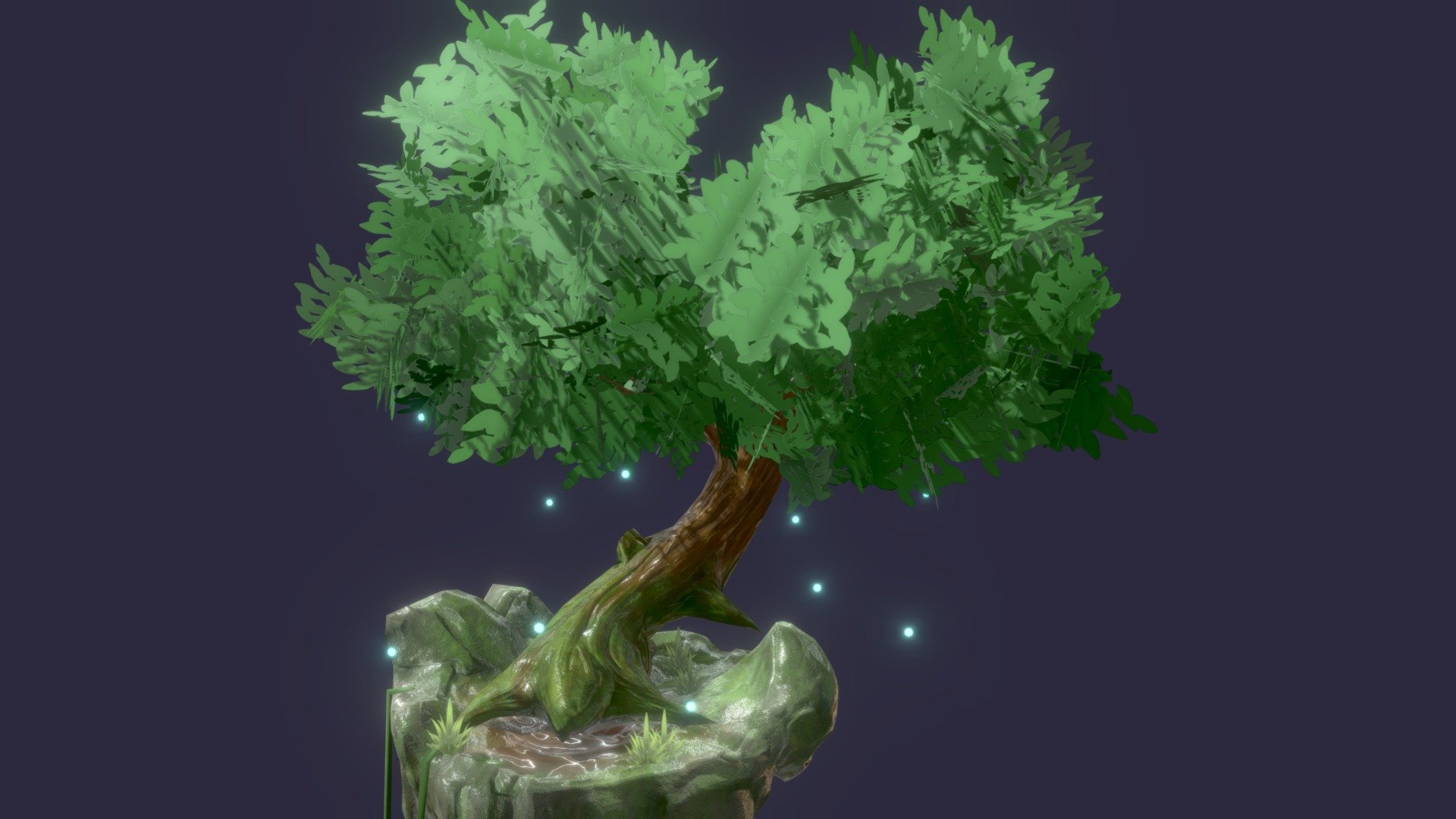 青い光が舞っているファンタジーな大樹を作りました。

I made a fantastic big tree with blue light dancing.（Google translate） - 光舞う大樹 （Big tree with Dancing light） - 3D model by grape_ta 3d model
