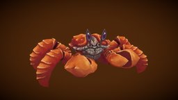 Stylized Crab rpg, crab, mmo, rts, water, moba, character, handpainted, lowpoly, creature, stylized, animated, fantasy, sea