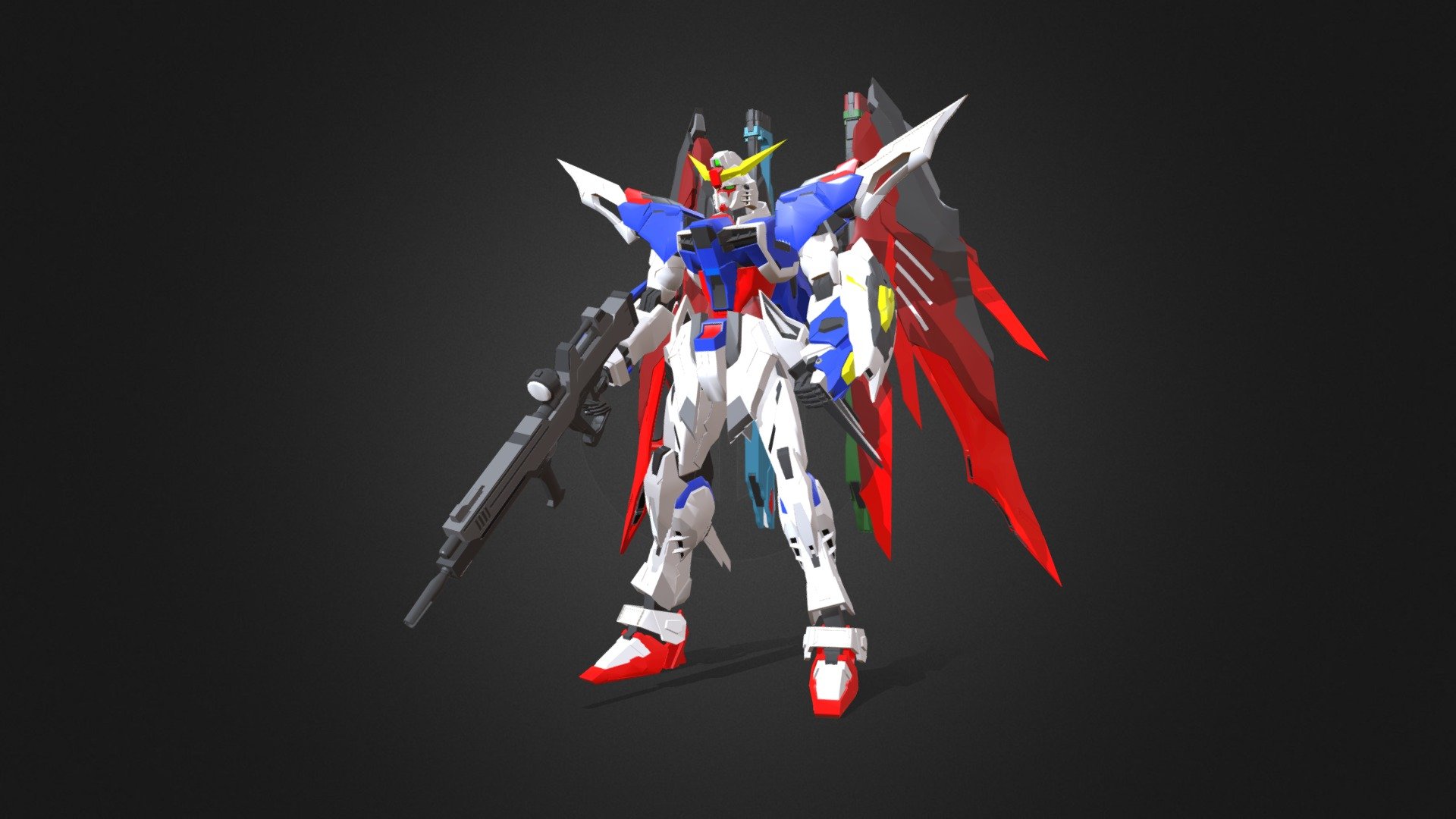 The ZGMF-X42S Destiny Gundam is the titular mobile suit of Mobile Suit Gundam SEED Destiny and was piloted by Shinn Asuka. A straight-built Gunpla version is piloted by Shimon Izuna in Gundam Build Fighters Try 3d model