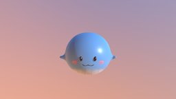 Cute Whale Low Poly fish, cute, round, whale, pretty, lowpoly, sea