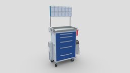 Medical Cart 01 PBR Realistic scene, room, device, instruments, set, element, laboratory, generic, pack, equipment, collection, vr, ar, hospital, science, machine, medicine, pill, pbr, medical, interior