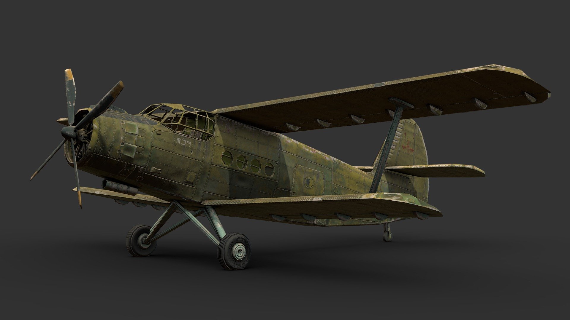 fly no more

I saw some pictures of these planes sitting in an abandoned airfield a while back and decided it'd be an interesting texture to try and replicate, most of the normal map was painted by hand, so this took a while

Made in 3DSMax and Substance Painter - Abandoned AN-2 Transport Plane - Buy Royalty Free 3D model by Renafox (@kryik1023) 3d model