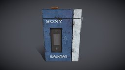 Sony Walkman Worn Damaged sony, walkman, cassette-player, substancepainter, substance, sonywalkman, walkman-vintage