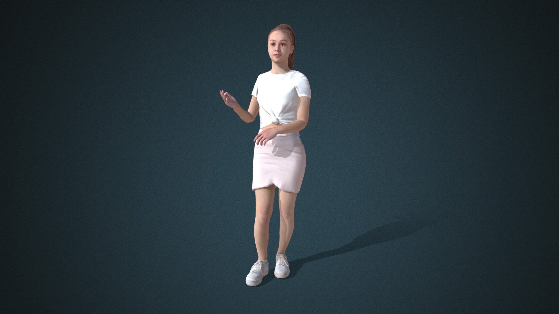 Do you like this model?  Free Download more models, motions and auto rigging tool AccuRIG (Value: $150+) on ActorCore
 

This model includes 2 mocap animations: Modern_F_Talk,Modern_F_Walk. Get more free motions

Design for high-performance crowd animation.

Buy full pack and Save 20%+: Street People Vol.3


SPECIFICATIONS

✔ Geometry : 7K~10K Quads, one mesh

✔ Material : One material with changeable colors.

✔ Texture Resolution : 4K

✔ Shader : PBR, Diffuse, Normal, Roughness, Metallic, Opacity

✔ Rigged : Facial and Body (shoulders, fingers, toes, eyeballs, jaw)

✔ Blendshape : 122 for facial expressions and lipsync

✔ Compatible with iClone AccuLips, Facial ExPlus, and traditional lip-sync.


About Reallusion ActorCore

ActorCore offers the highest quality 3D asset libraries for mocap motions and animated 3D humans for crowd rendering 3d model