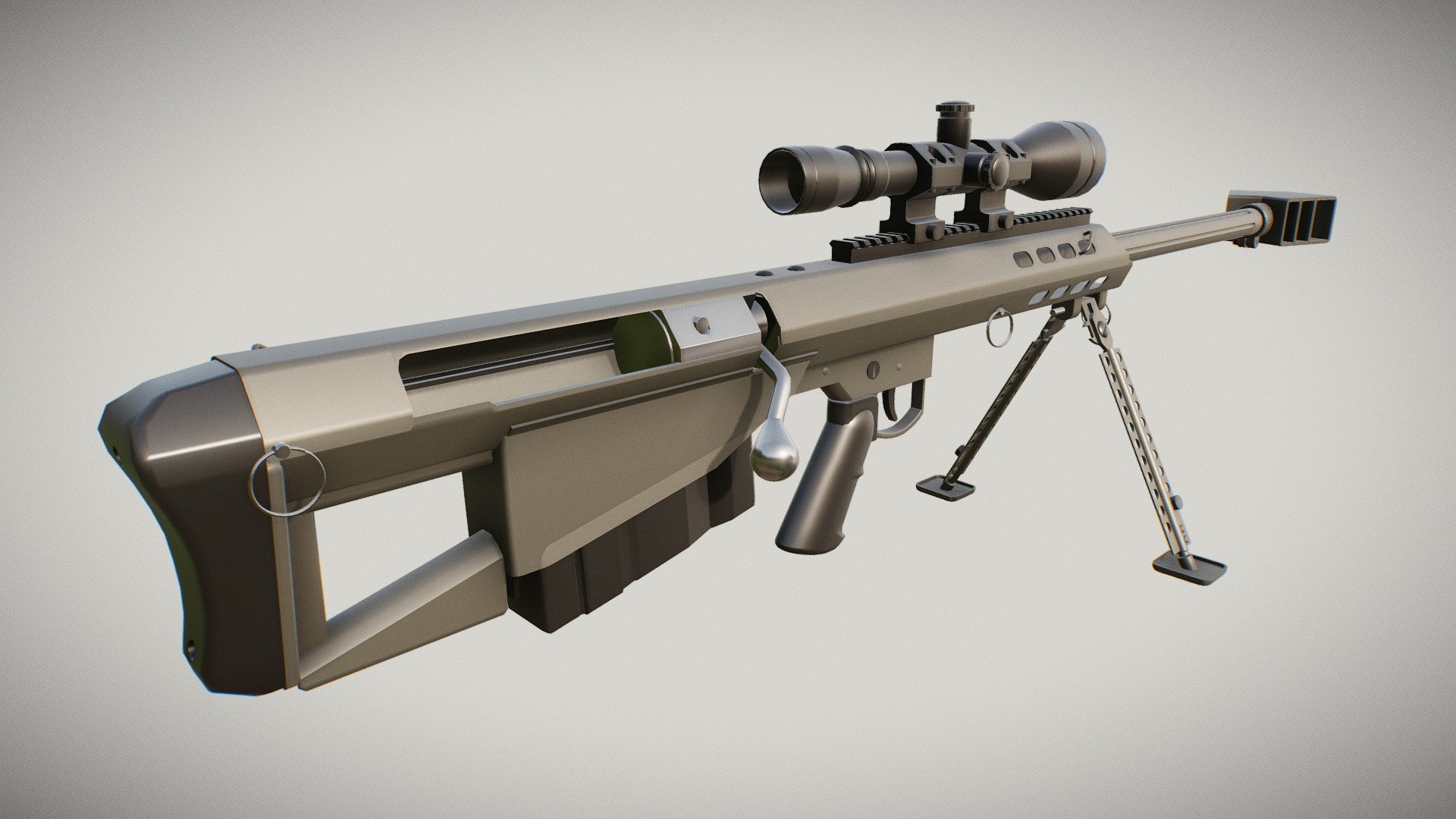 Revamp of M95 model in black with scope. This model is not optimized for use in games 3d model