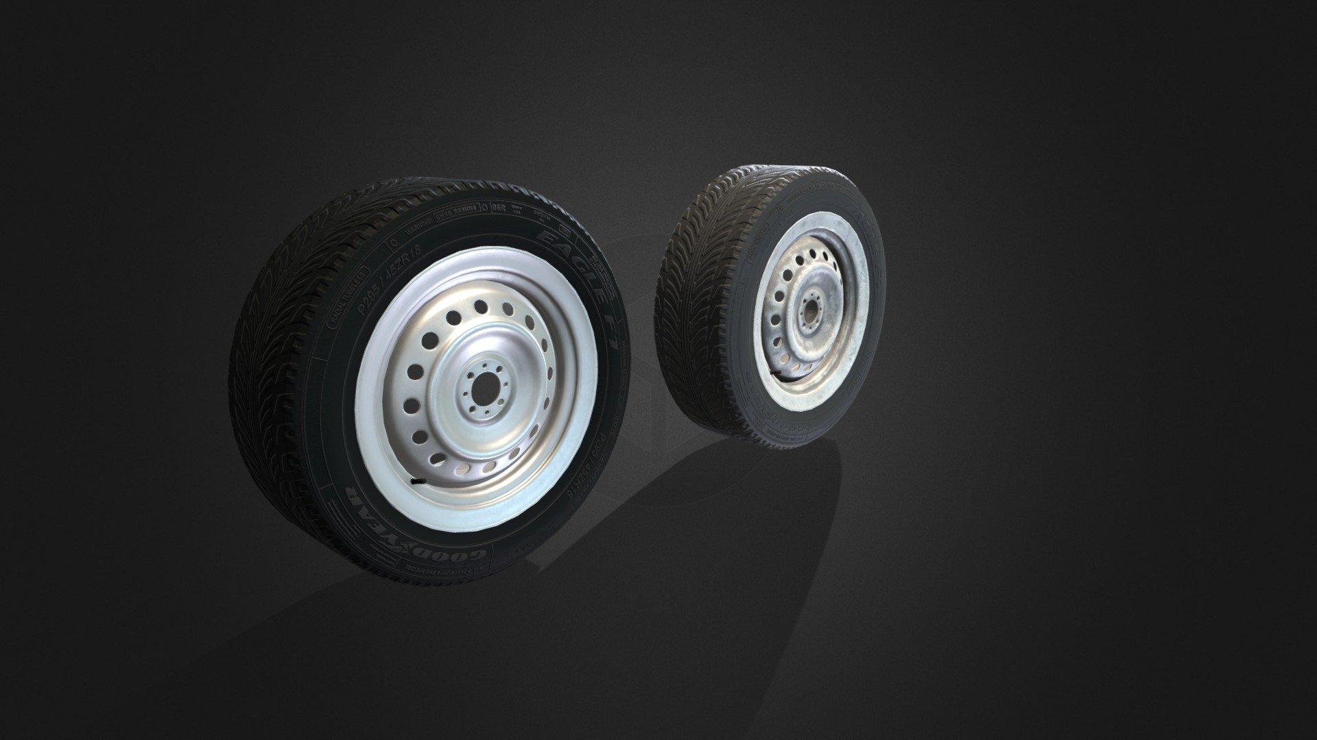 Dirty and clean the wheel of a car 3d model