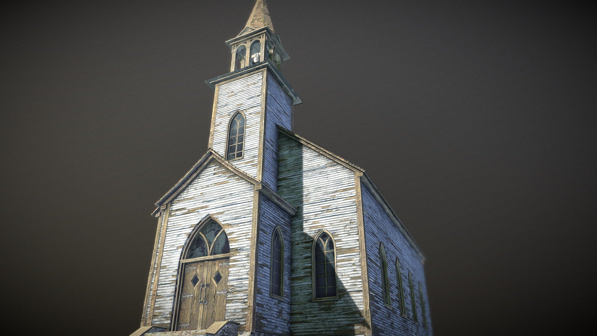 Old north american chapel

1 mesh of 7 UDIM/material of 4K jpg (frontwall / backwall / sidewalls / belltower / foundation / roof / windowsNdoors )

countain a FBX as groupmodel ( 7 pieces) and meshmaps (mainly for ID) in ZIP

Everyplank is a mesh which make them removable to reveal the stoneswall behind if need be 3d model