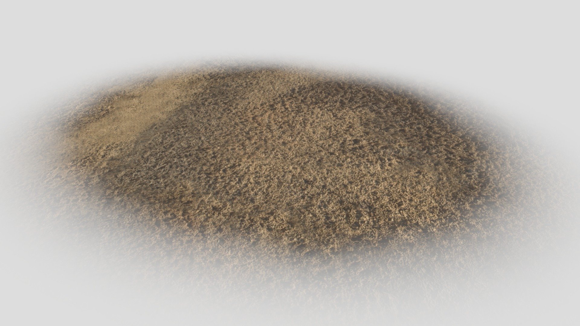 Simple low-poly plane of dark dirt with HD texture maps 3d model