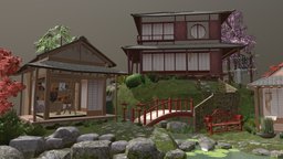 DAE Diorama dae, plants, sakuratree, japanese-style, house, japanese, mapletree, housemodeling, grandmas-house