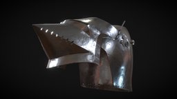 Bascinet-hundsgugel stl, armor, prop, medieval, deco, helm, decorative, 3dprinting, werable, bascinet, helmet, decoration, knight, royal