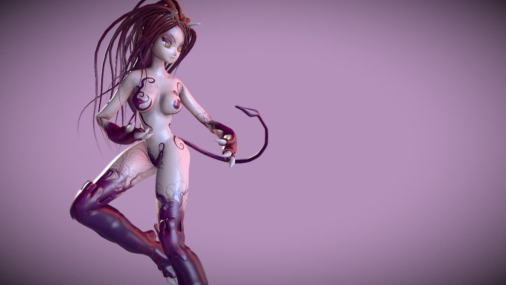 An Anime Demon Girl I´ve done :-) - PSW - Anime Demon Girl - 3D model by PSW 3d model