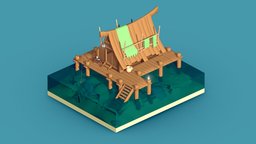 Tiny Fishing House blender-3d, low-poly-model, tinyhouse, tinyhome, blender, tinycabinchallenge