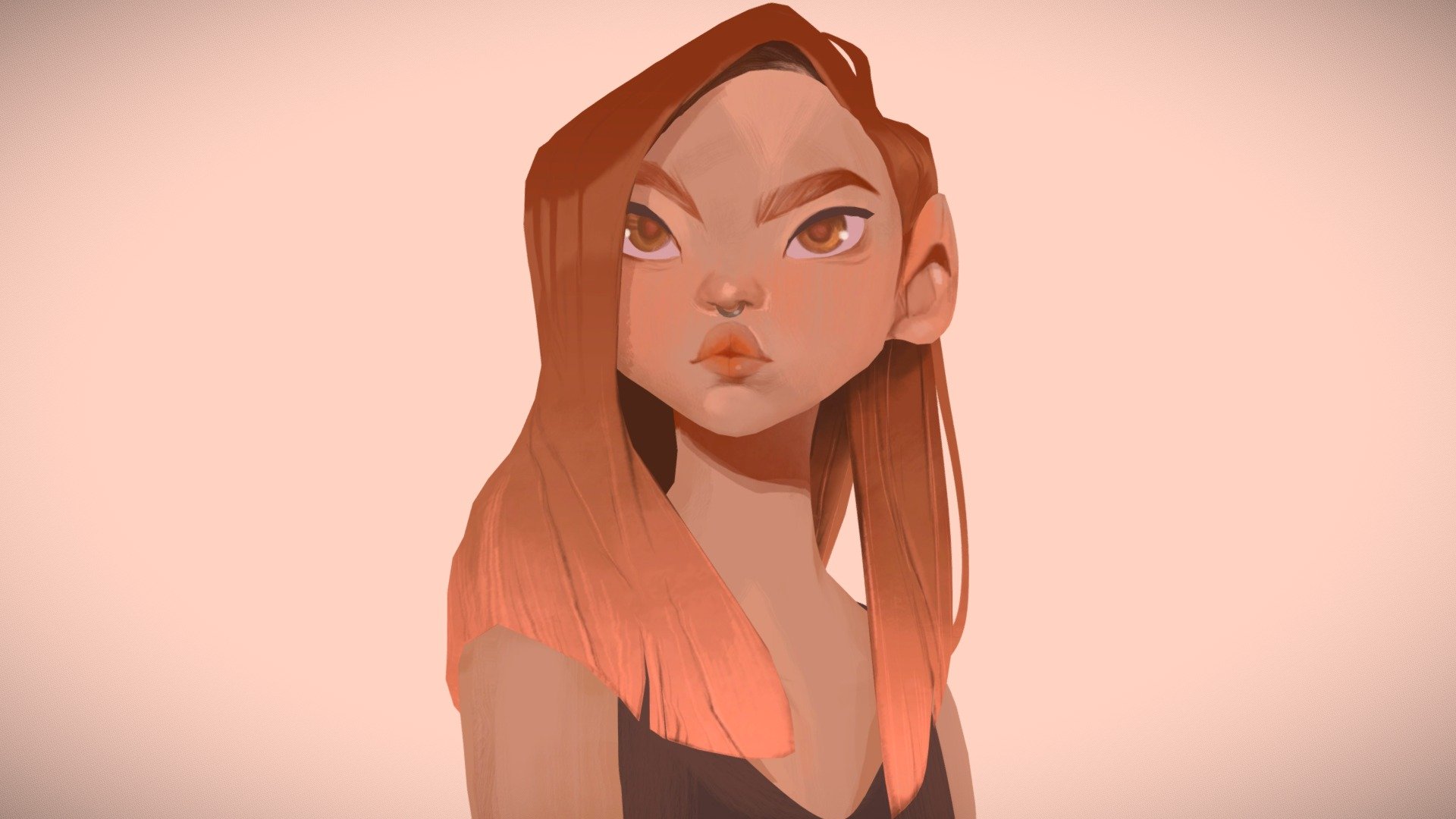 Bust sculpt and texture based on the beautiful art of Lois van Baarle:
https://www.artstation.com/artwork/2xa82v

Sculpted in ZBrush, retopped in Maya and textured in Substance Painter 3d model
