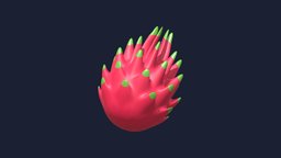 Dragonfruit Icon object, food, fruit, organic, icon, fresh, sweet, health, diet, vegetable, dragonfruit, vegetarian, healty, nutrition, healthy, 3d