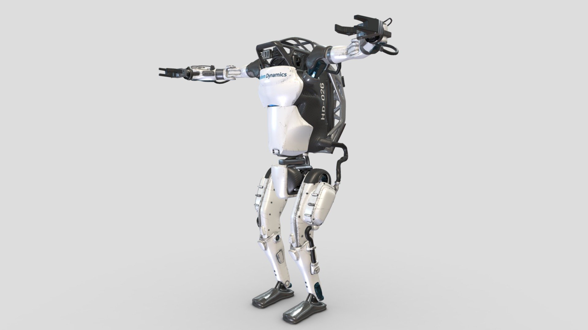 This is Random Represent version of Atlas 2023 the robot of boston dynamics animated full rigged.
Blender file and FBX.                                                                                                                                                                                                                        

Unwrapped UV. PBR material.                                                                                                                                                                                                        

Textures and maps 4096x4096 resolution in .png file format.                                                                    

Included texture maps: Diffuse, Normal, Ambient Occlusion, Specular, Roughness.                           

Printable 3d model