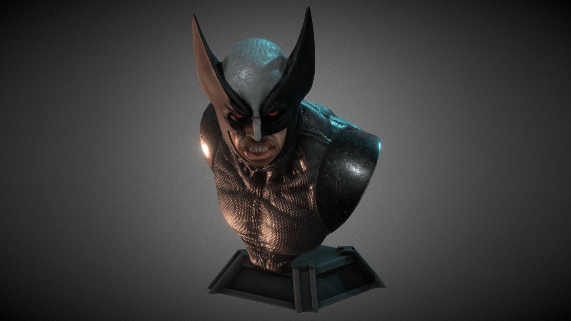 A bust of x-force Wolverine !!! Rigged and posed in Lightwave ,sculpt in ZBrush, textured in substance painter 3d model
