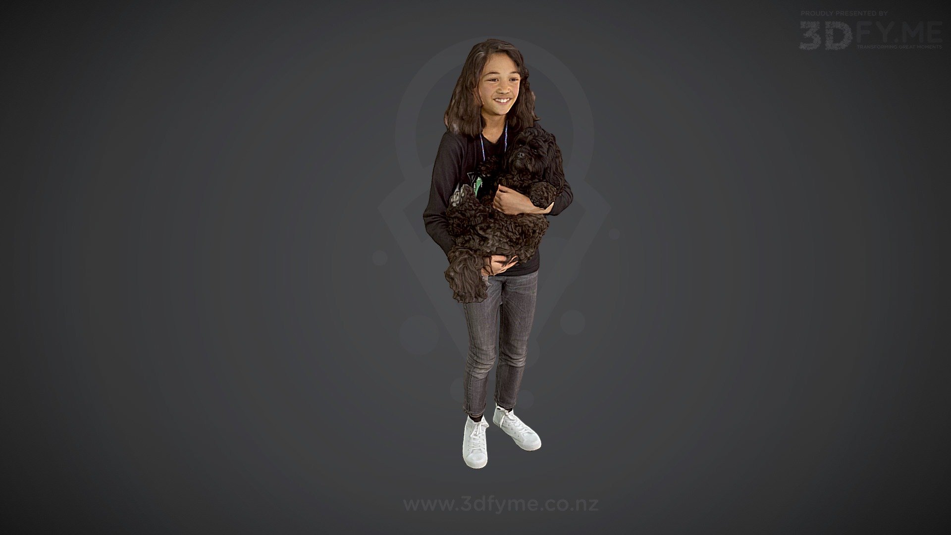 Tara and her new furry friend Murky&hellip; seems he's enjoying the ride&hellip; - Tara & Murky (raw scan) - 3D model by 3Dfy.me New Zealand (@smacher2016) 3d model
