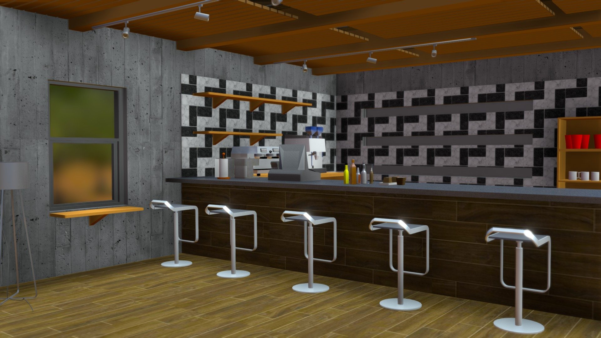 Café - Download Free 3D model by noecontreras 3d model