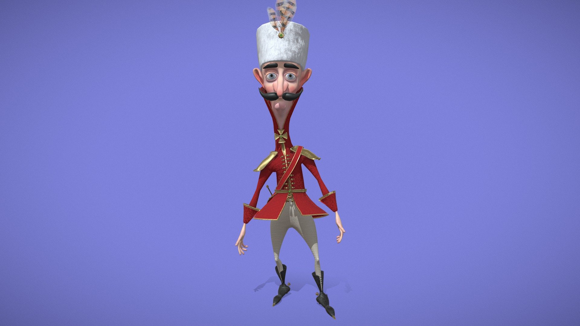 Duke Cartoon Character. This model is a caricature of a real Duke of Croatia, famously known as Croatian Ban Josip Jelacic.
Character is Rigged and Animated, containing 5 basic animations:
-idle
-walk
-run
-jump
-dance - Duke - Buy Royalty Free 3D model by annaandrei 3d model