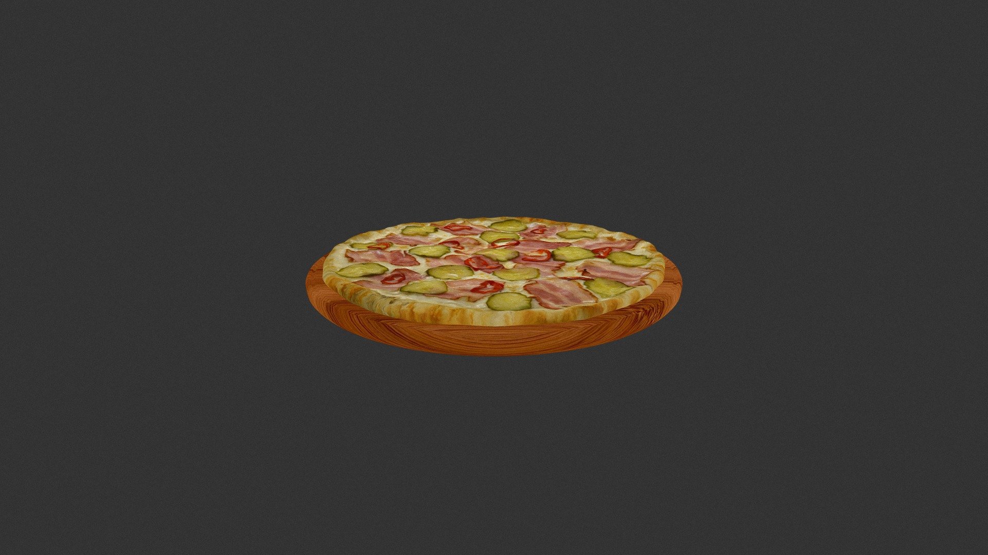 Піца Піканте (Cucumber_becon_meat_pizza) - 3D model by alex.alexandrov.a 3d model