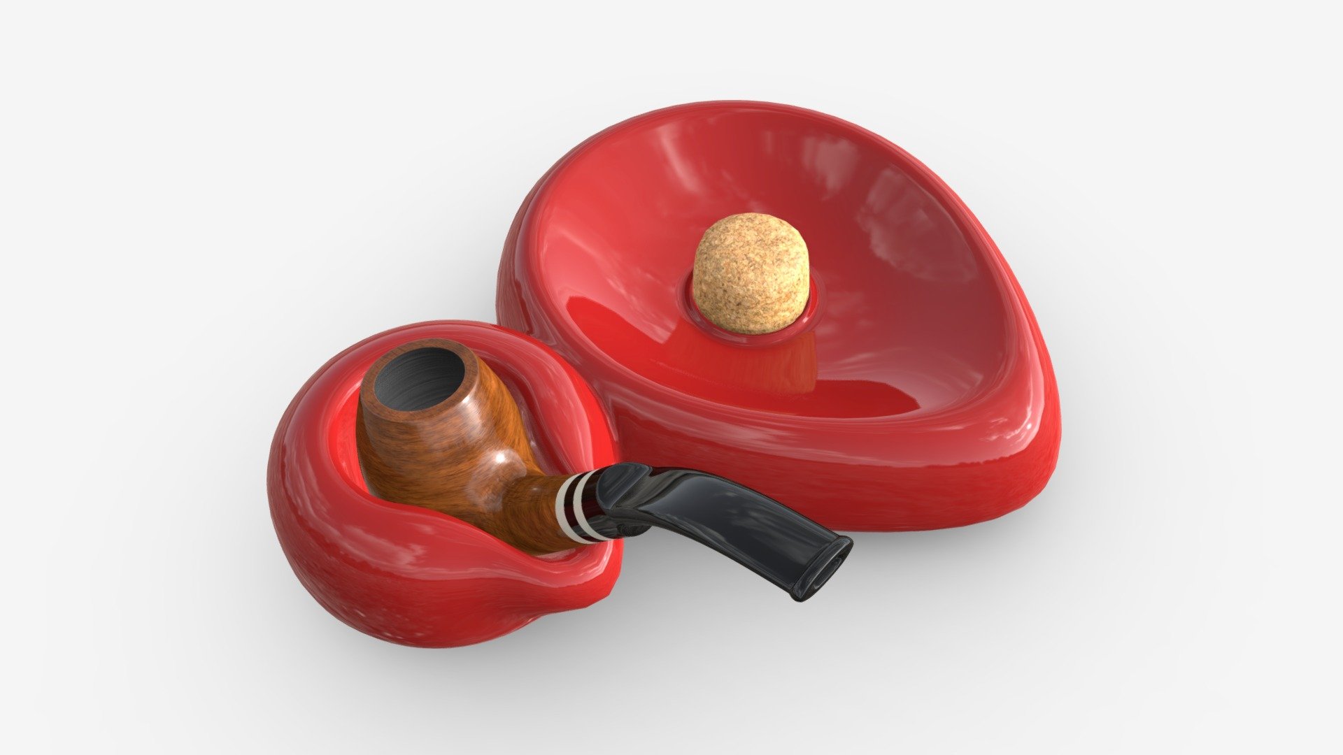 Smoking Pipe Ashtray with Holder 02 - Buy Royalty Free 3D model by HQ3DMOD (@AivisAstics) 3d model