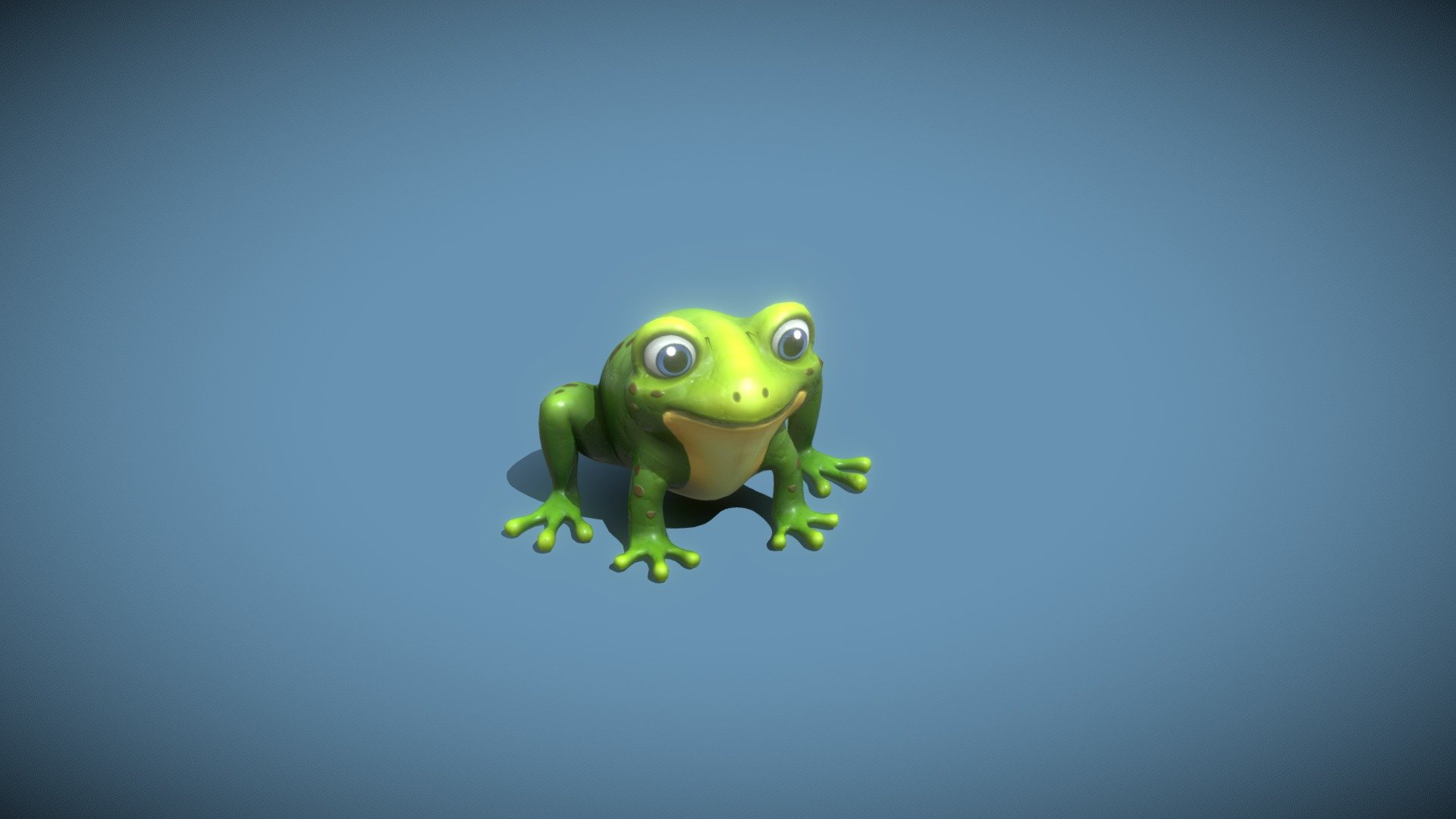 Cartoon Frog 3D Model is completely ready to be used in your games, animations, films, designs etc.  

All textures and materials are included and mapped in every format. The model is completely ready for use visualization in any 3d software and engine.  

Technical details:  




File formats included in the package are: FBX, OBJ, GLB, ABC, DAE, PLY, STL, BLEND, gLTF (generated), USDZ (generated)

Native software file format: BLEND

Render engine: Eevee

Polygons: 4,140

Vertices: 4,083

Textures: Color, Metallic, Roughness, Normal, AO.

All textures are 2k resolution.
 - Cartoon Frog 3D Model - Buy Royalty Free 3D model by 3DDisco 3d model